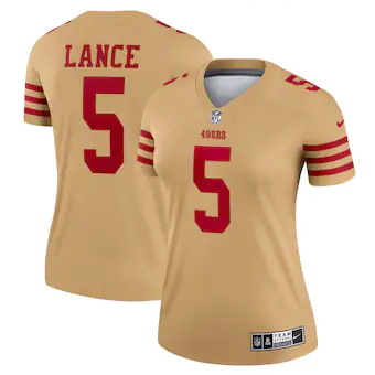 womens nike trey lance gold san francisco 49ers team invert